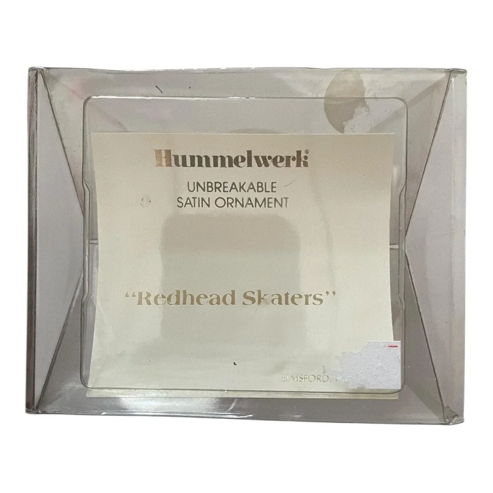 Red Head Skaters 1980 Hummelwerk Christmas Satin‎ Ornament